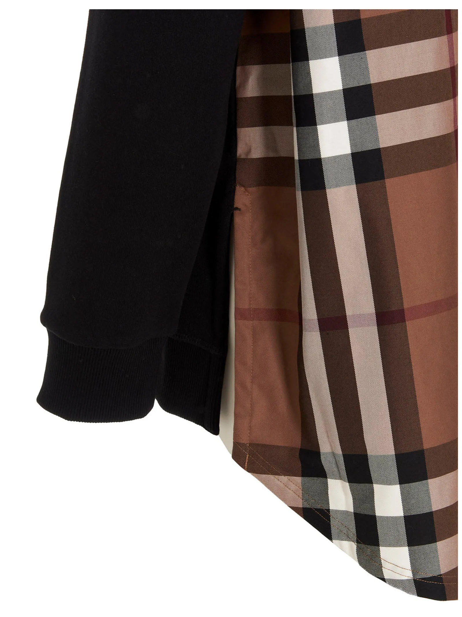 Burberry Check Printed Asymmetric Hoodie