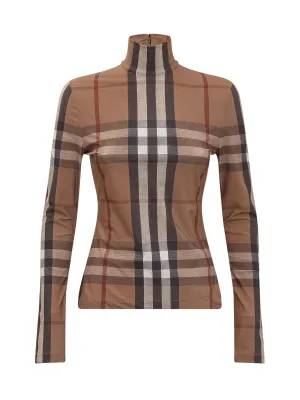 Burberry Check-Printed Slim Fit Knitted Top