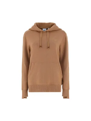 Burberry Logo Embroidered Drawstring Knit Hoodie