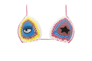 Chiara Ferragni Embroidered Detail Knit Bikini Top