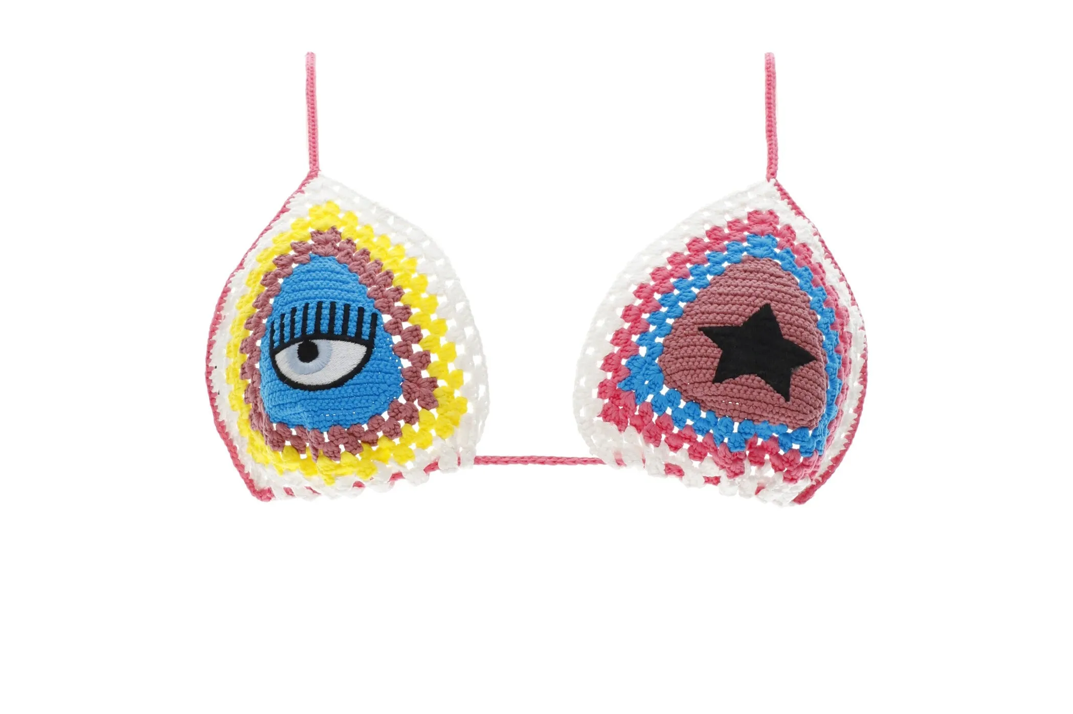 Chiara Ferragni Embroidered Detail Knit Bikini Top