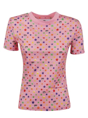 Chiara Ferragni Eye-Star Printed Crewneck T-Shirt
