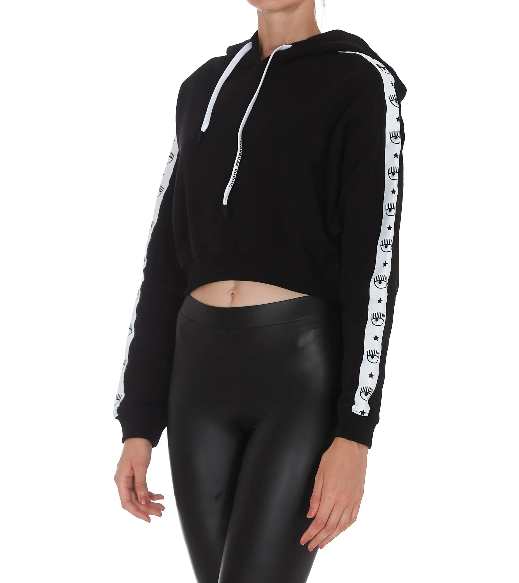 Chiara Ferragni Logo Band Cropped Hoodie