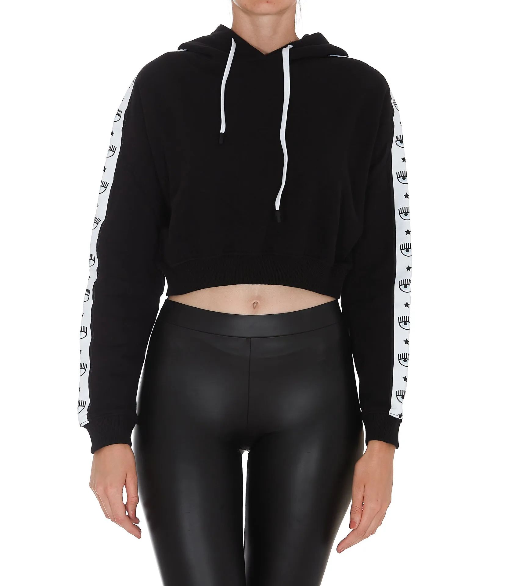 Chiara Ferragni Logo Band Cropped Hoodie