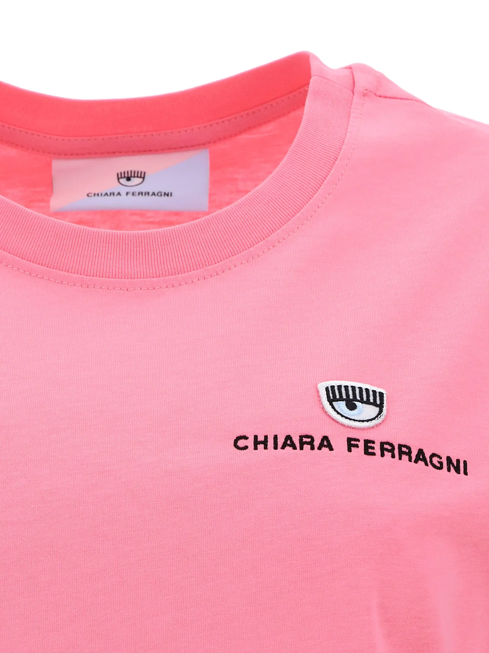 Chiara Ferragni Logo Embroidered Crewneck T-Shirt