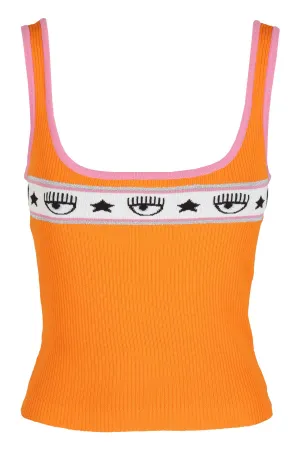 Chiara Ferragni Logo Intarsia Cropped Top