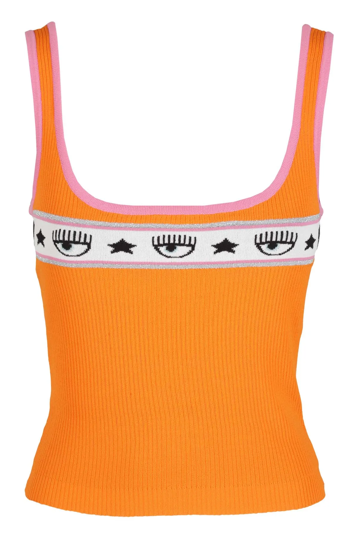 Chiara Ferragni Logo Intarsia Cropped Top