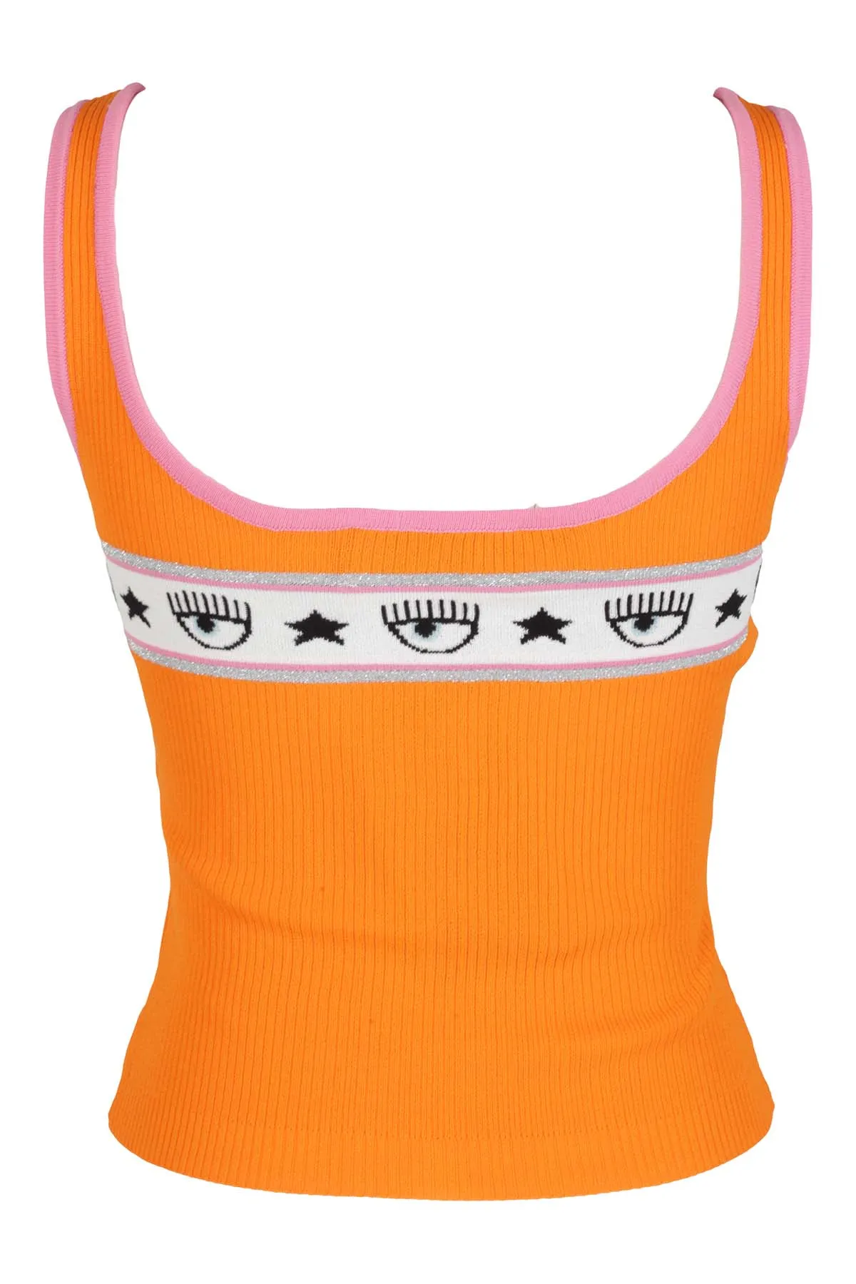 Chiara Ferragni Logo Intarsia Cropped Top