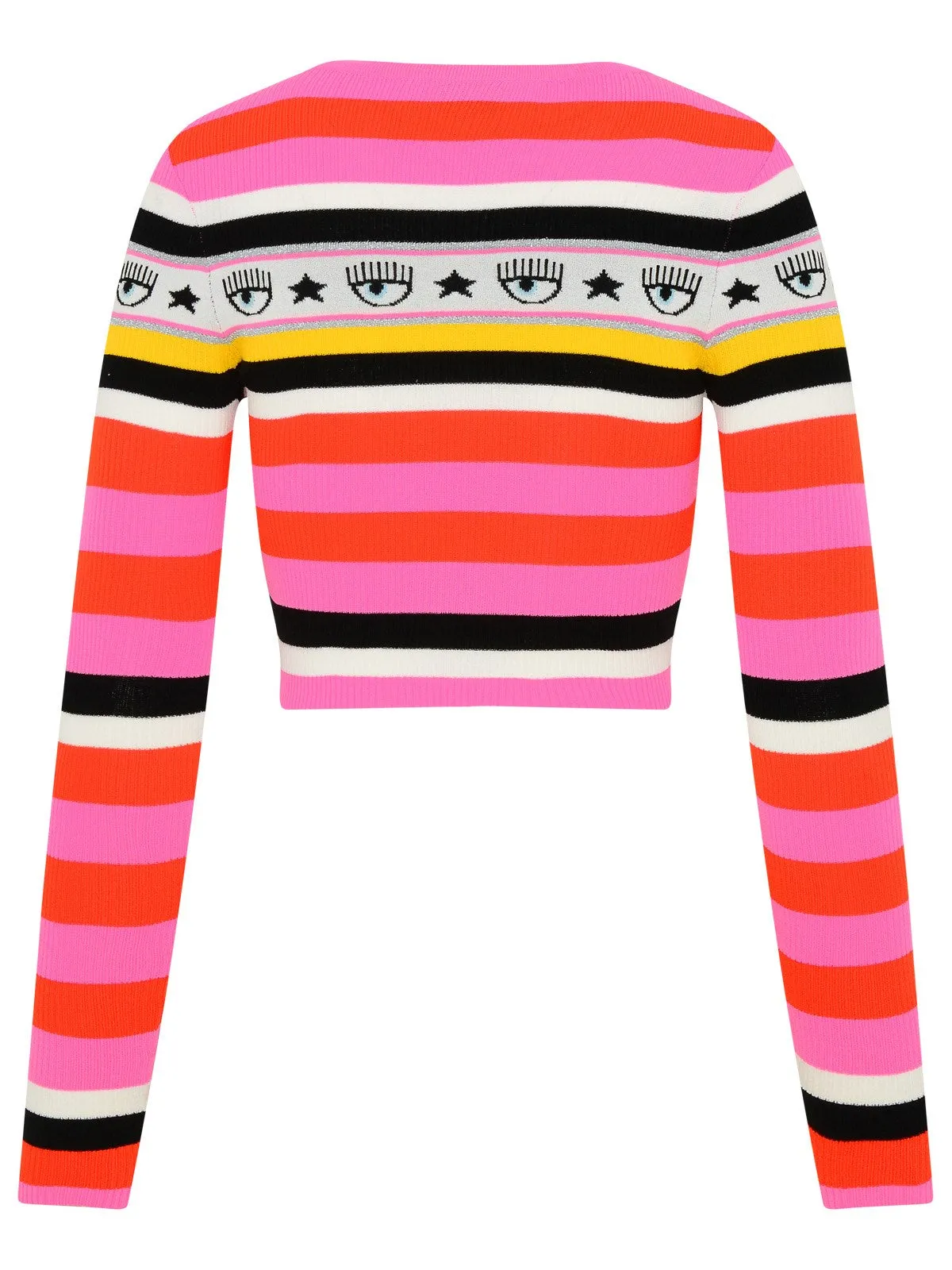 Chiara Ferragni Logo-Intarsia Striped Crewneck Top