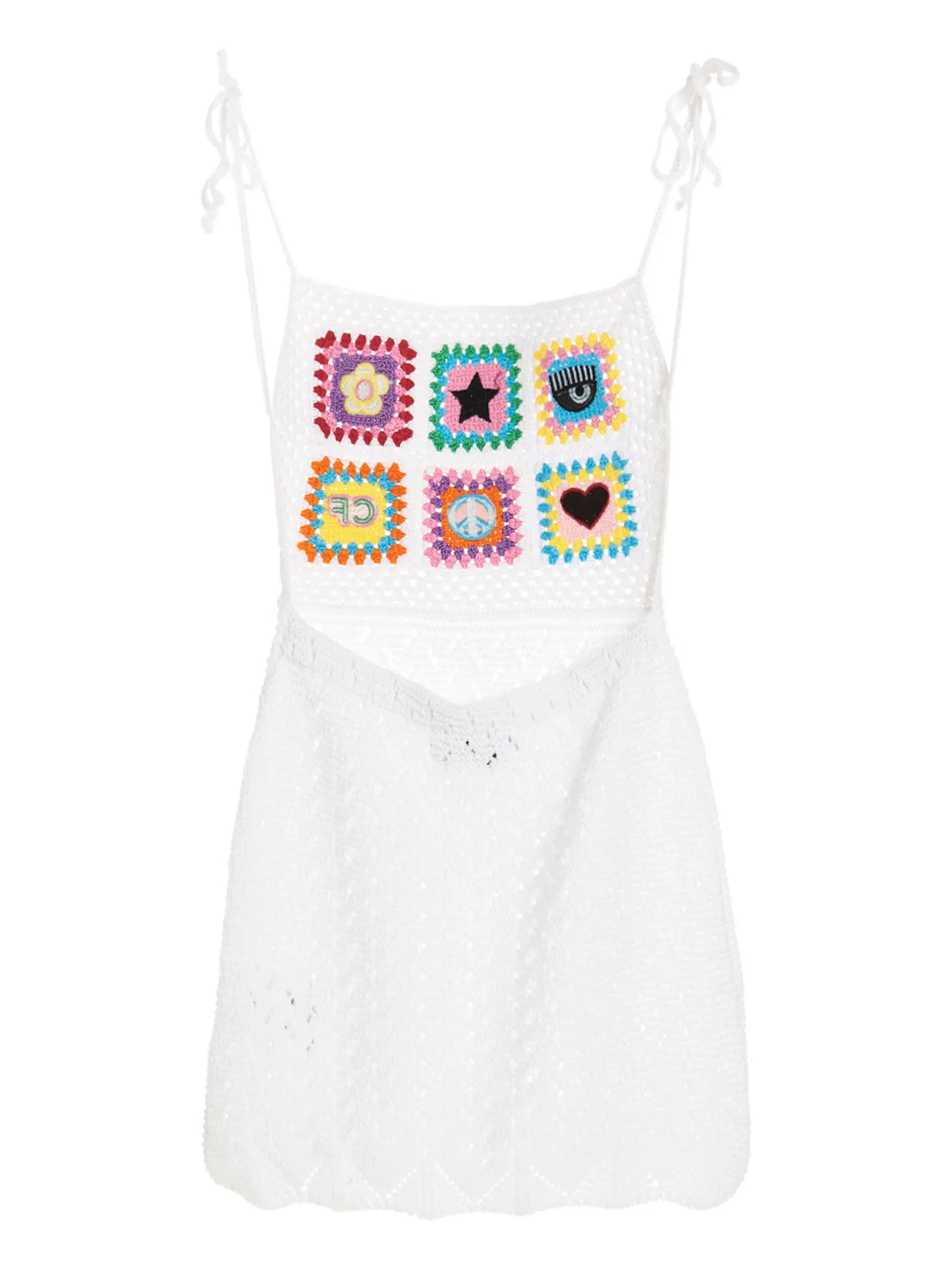 Chiara Ferragni Open Back Crochet-Knit Mini Dress