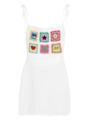 Chiara Ferragni Open Back Crochet-Knit Mini Dress