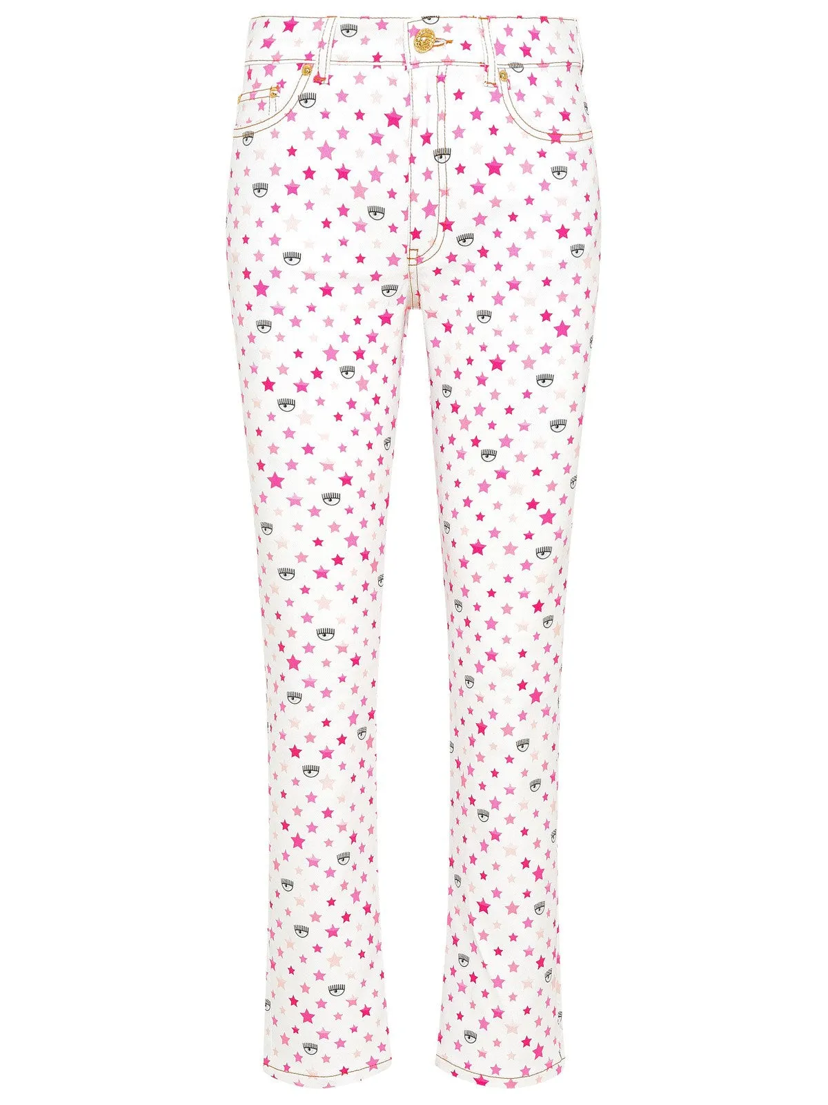 Chiara Ferragni Printed Straight Leg Jeans