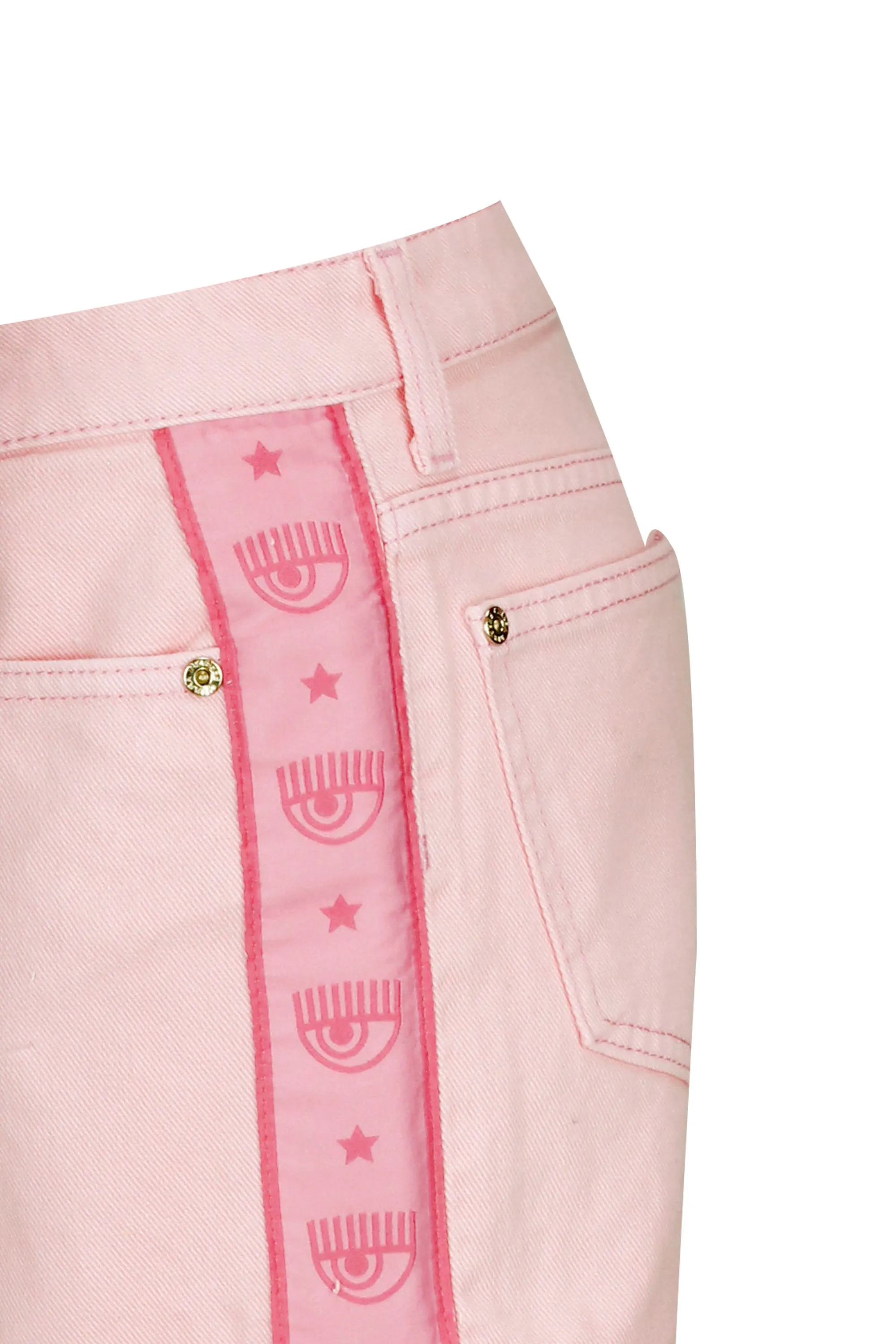 Chiara Ferragni Side-Striped Denim Shorts