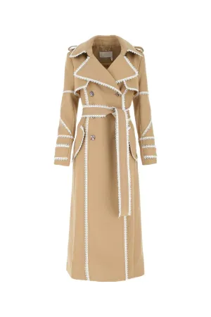Chlo Belted Embroidered Long Sleeved Coat