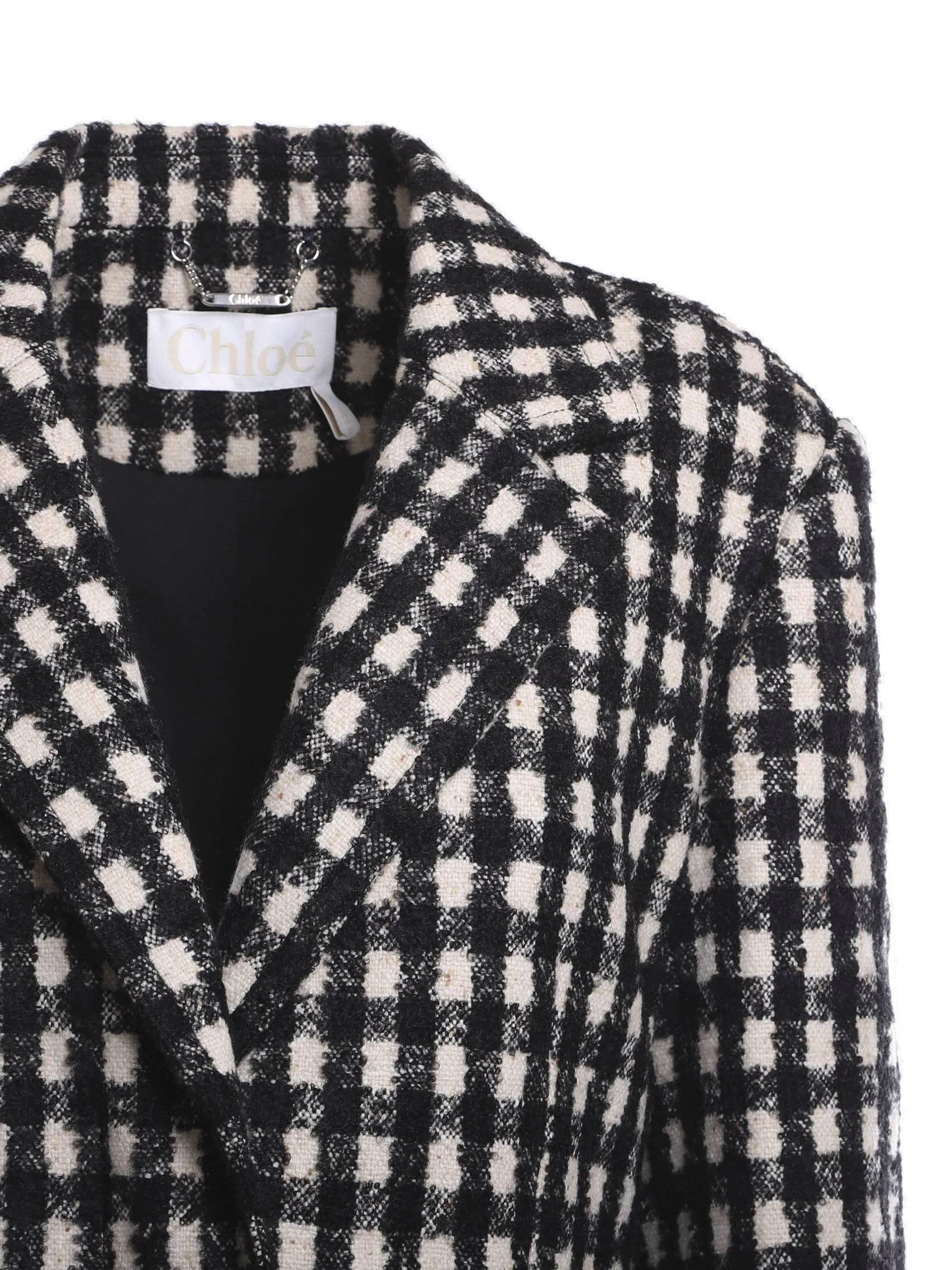Chlo Check Pattern Single Breasted Coat