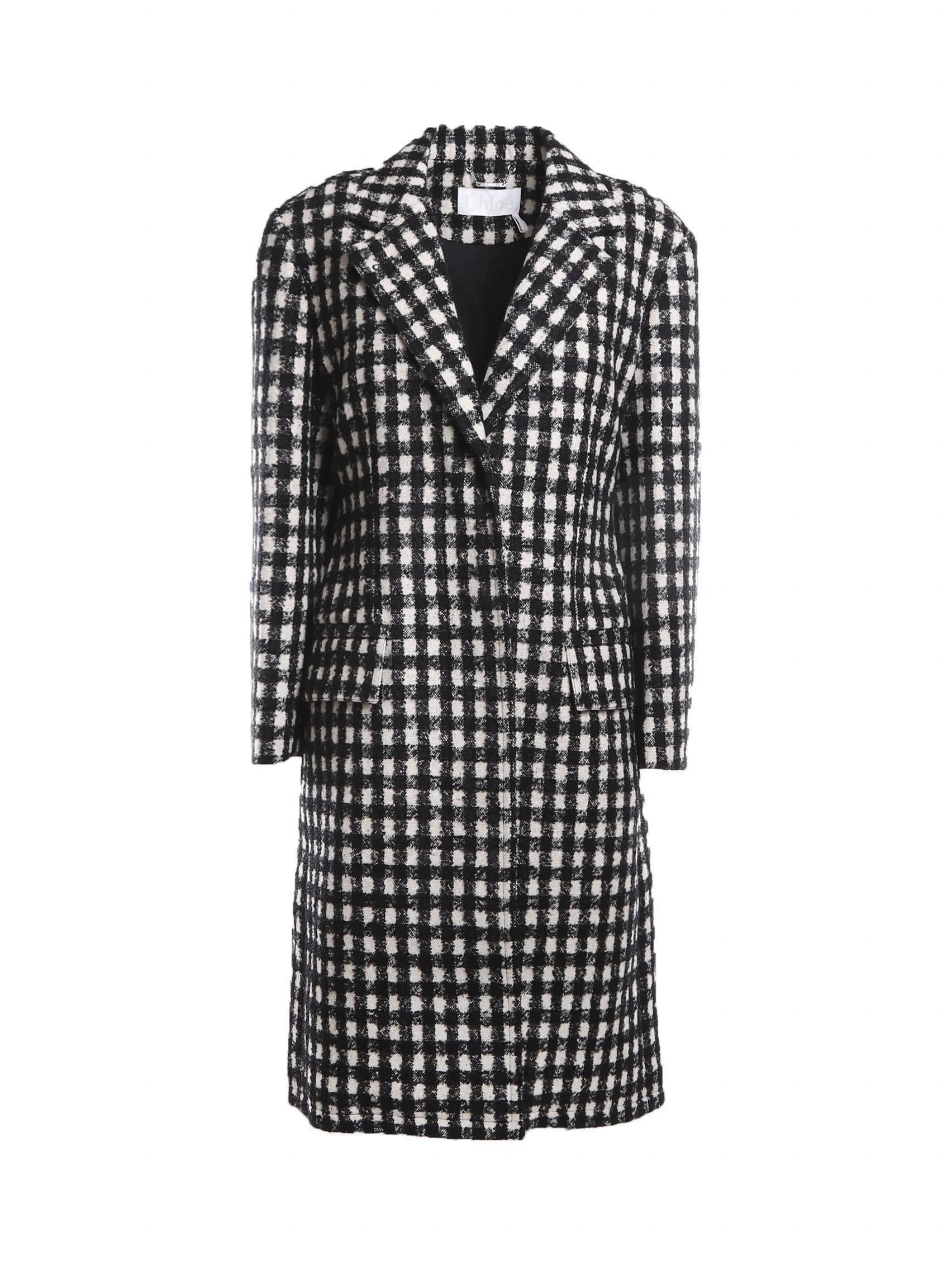 Chlo Check Pattern Single Breasted Coat
