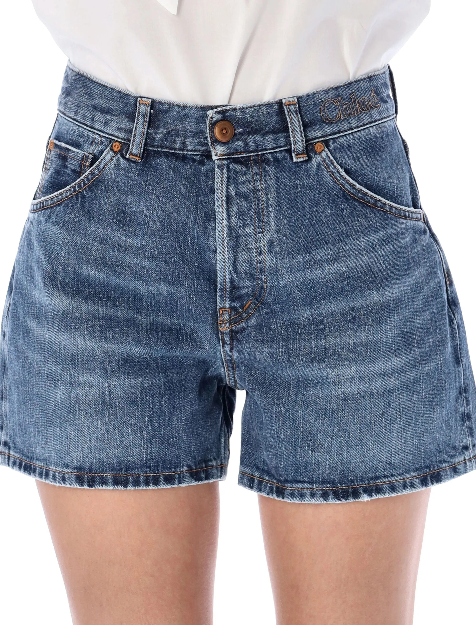 Chlo High Waist Denim Shorts