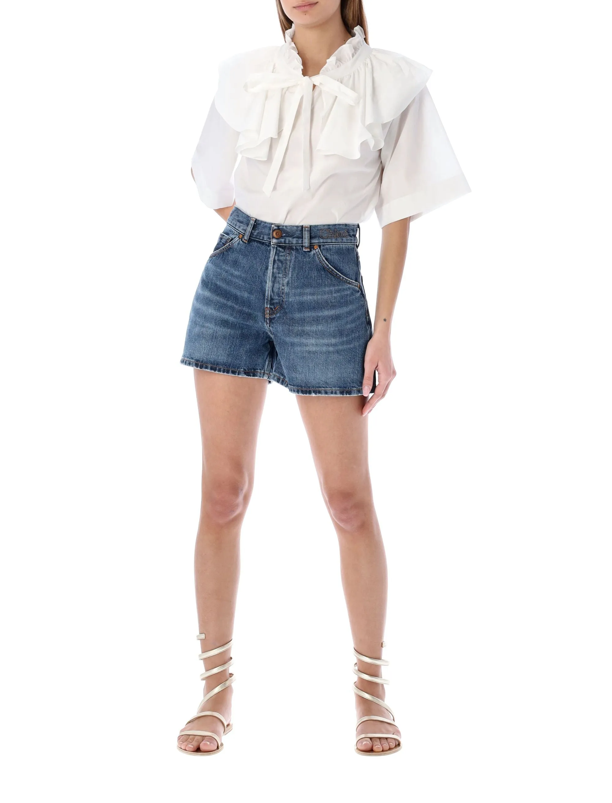 Chlo High Waist Denim Shorts