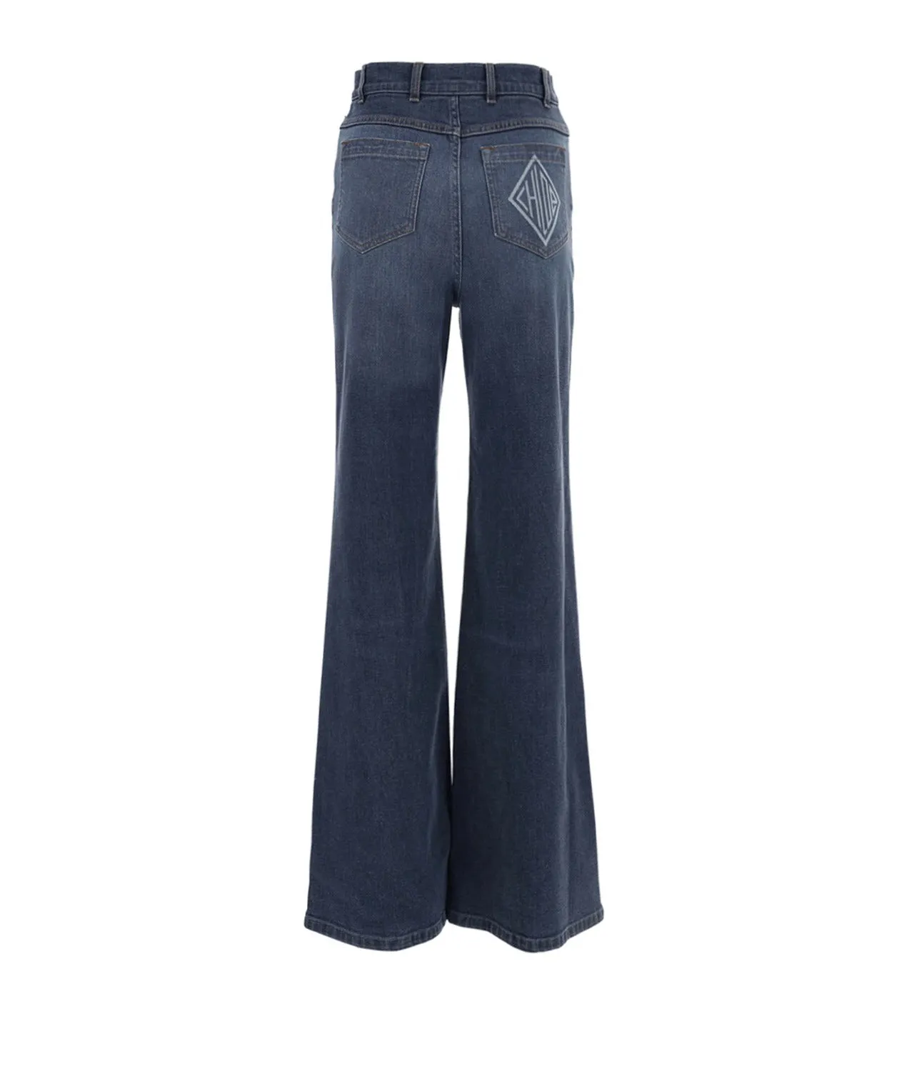 Chlo Logo Print Wide Leg Jeans