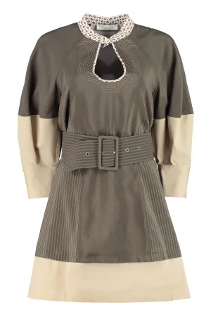 Chlo Puff Sleeve Belted Dress