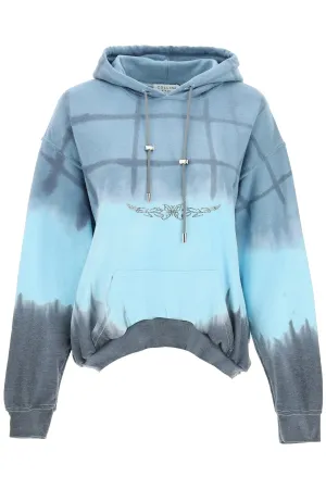 Collina Strada Rhinestone Plaid Print Hoodie