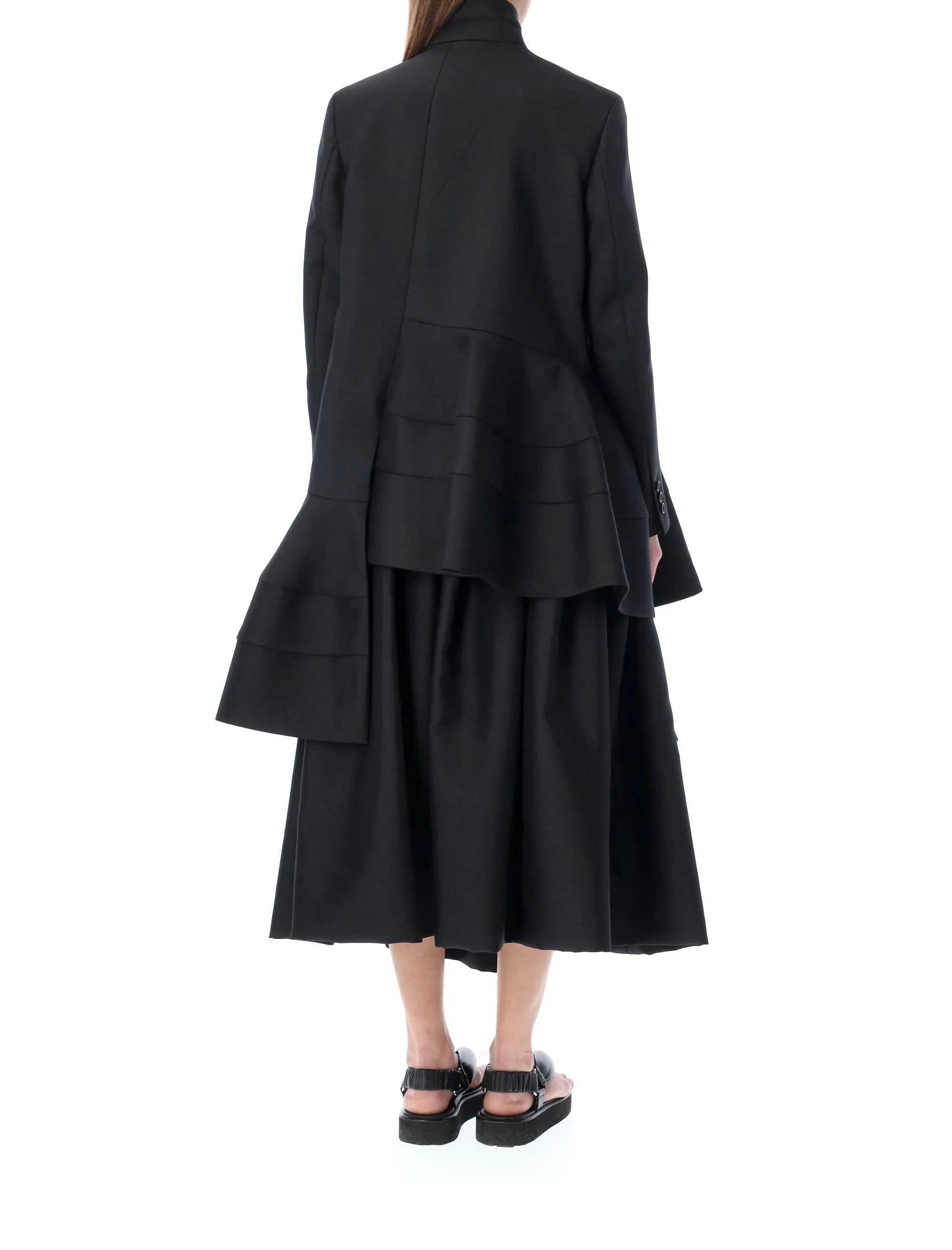 Comme des Garons Asymmetric Wave Flared Coat