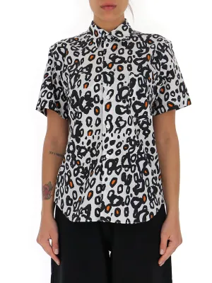 Comme des Garons Leopard Printed Short-Sleeved Shirt
