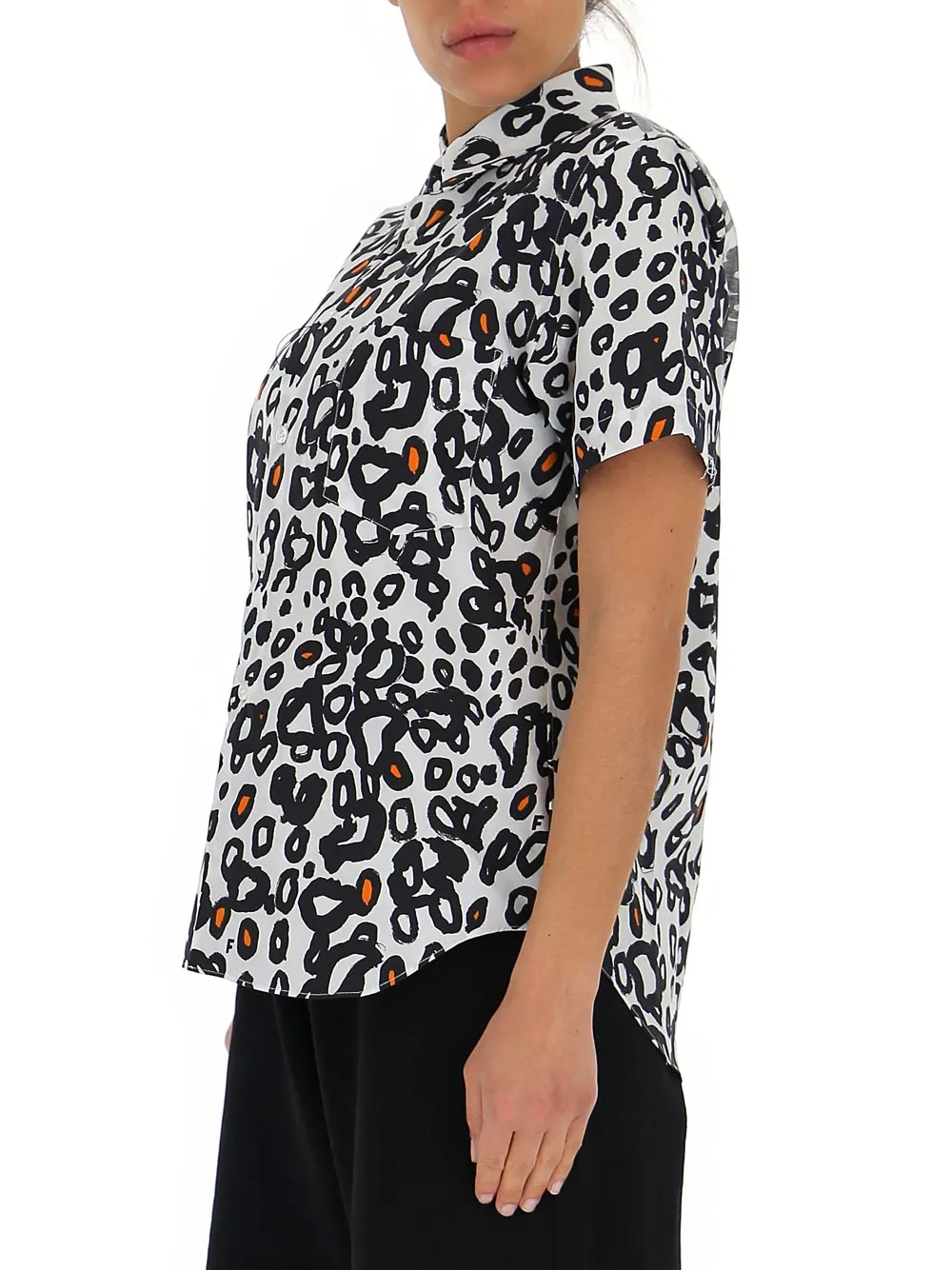 Comme des Garons Leopard Printed Short-Sleeved Shirt