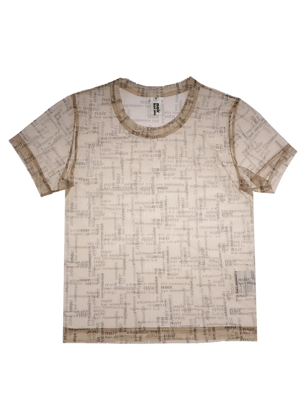 Comme Des Garons Noir Kei Ninomiya Allover Logo Print Sheer T-Shirt