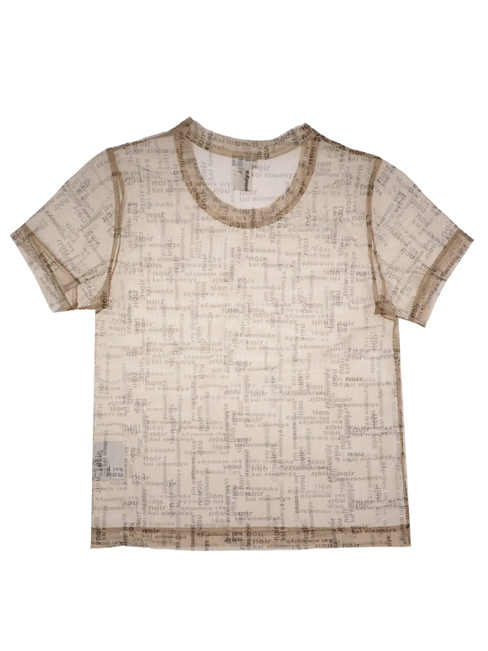 Comme Des Garons Noir Kei Ninomiya Allover Logo Print Sheer T-Shirt