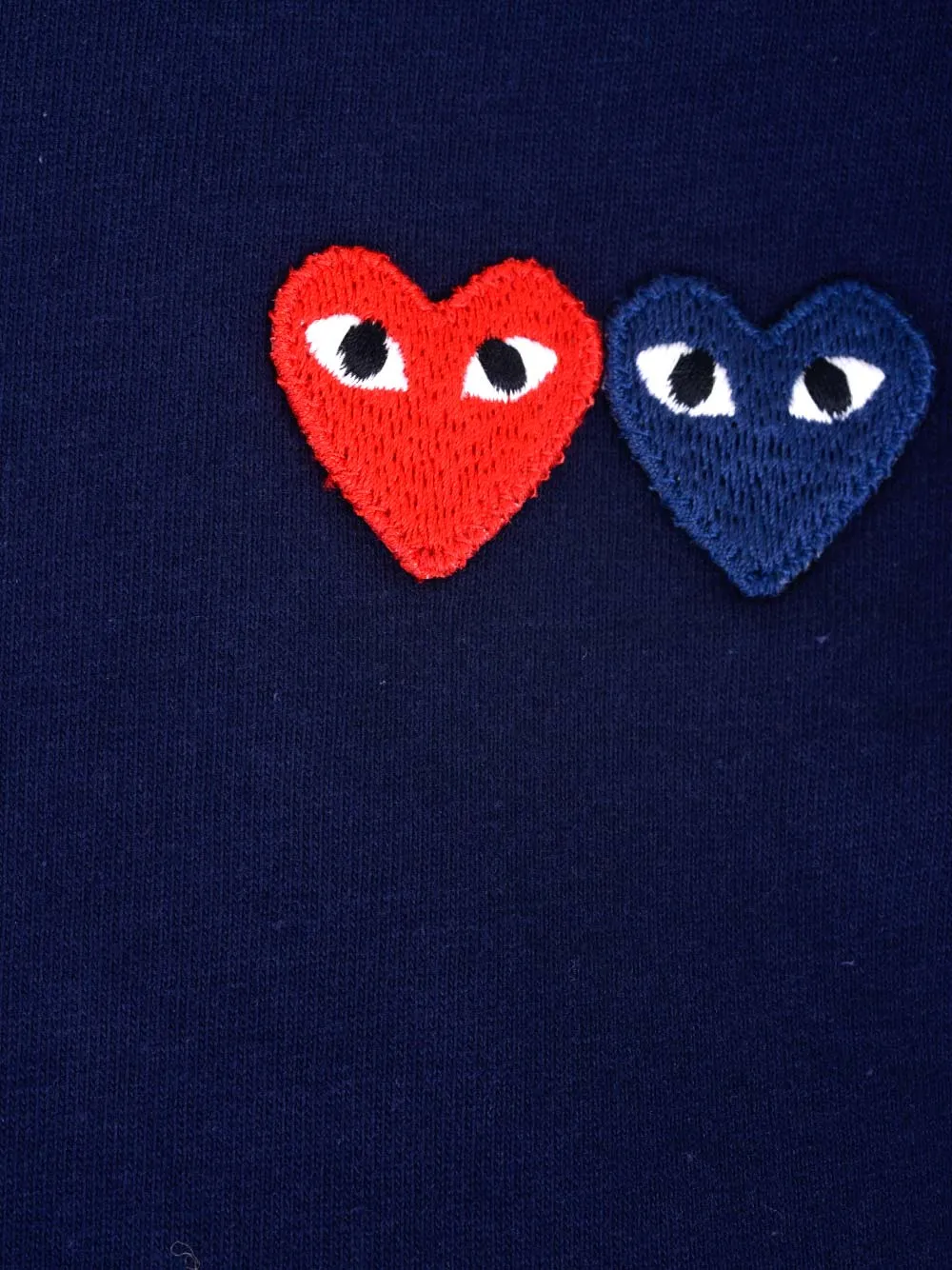 Comme des Garons Play Embroidered Double Heart T-Shirt