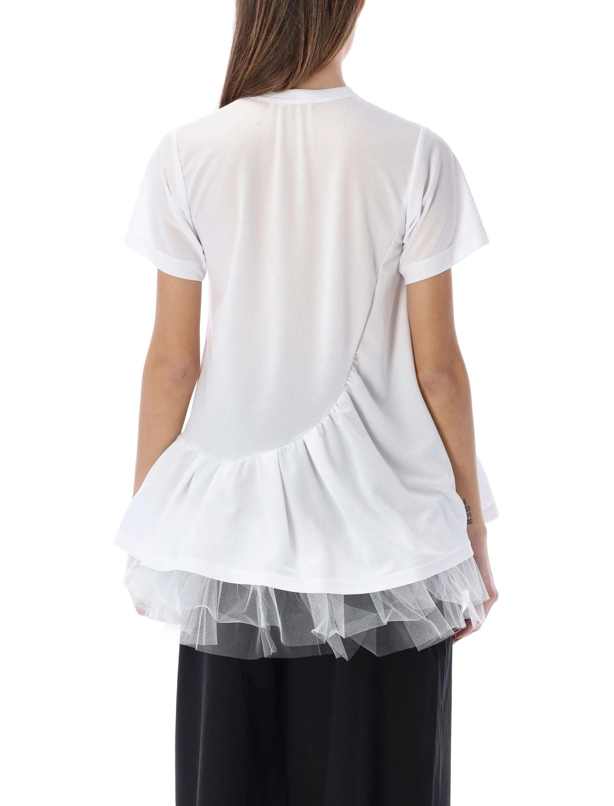 Comme des Garons Tulle Detailed Crewneck T-Shirt