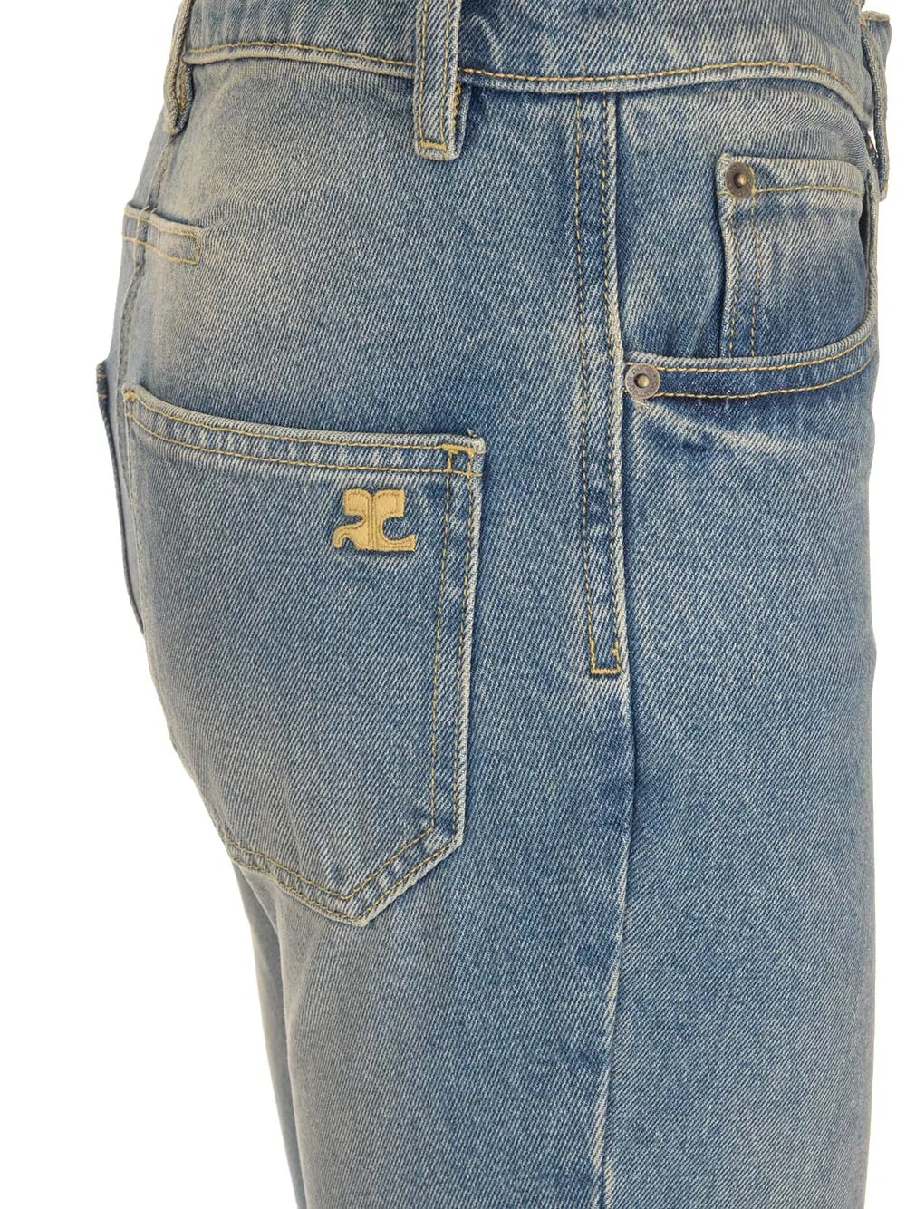 Courrges Button Detailed Flared Jeans