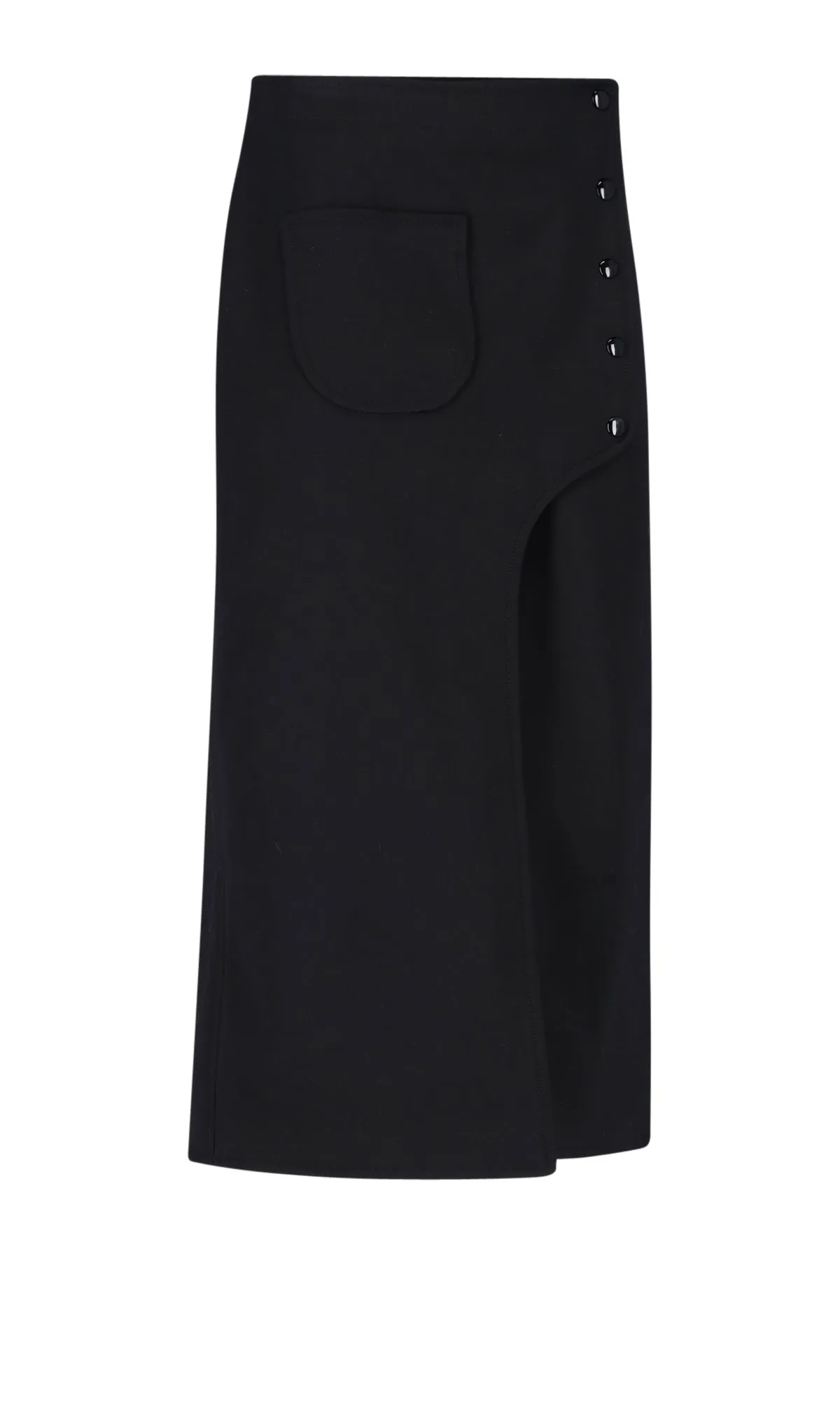 Courrges Buttoned High Waist Midi Skirt