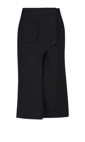 Courrges Buttoned High Waist Midi Skirt