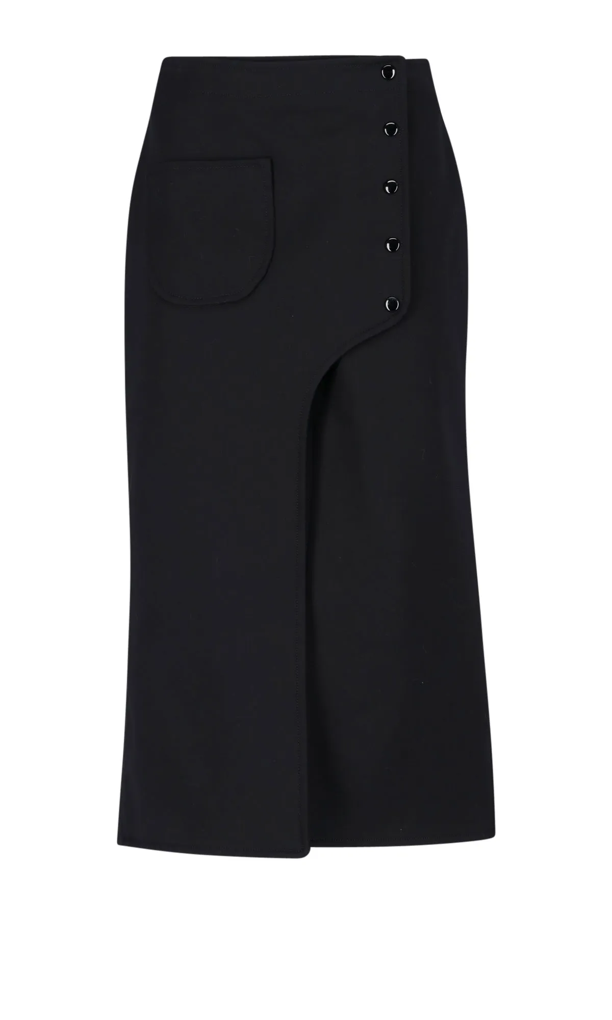 Courrges Buttoned High Waist Midi Skirt