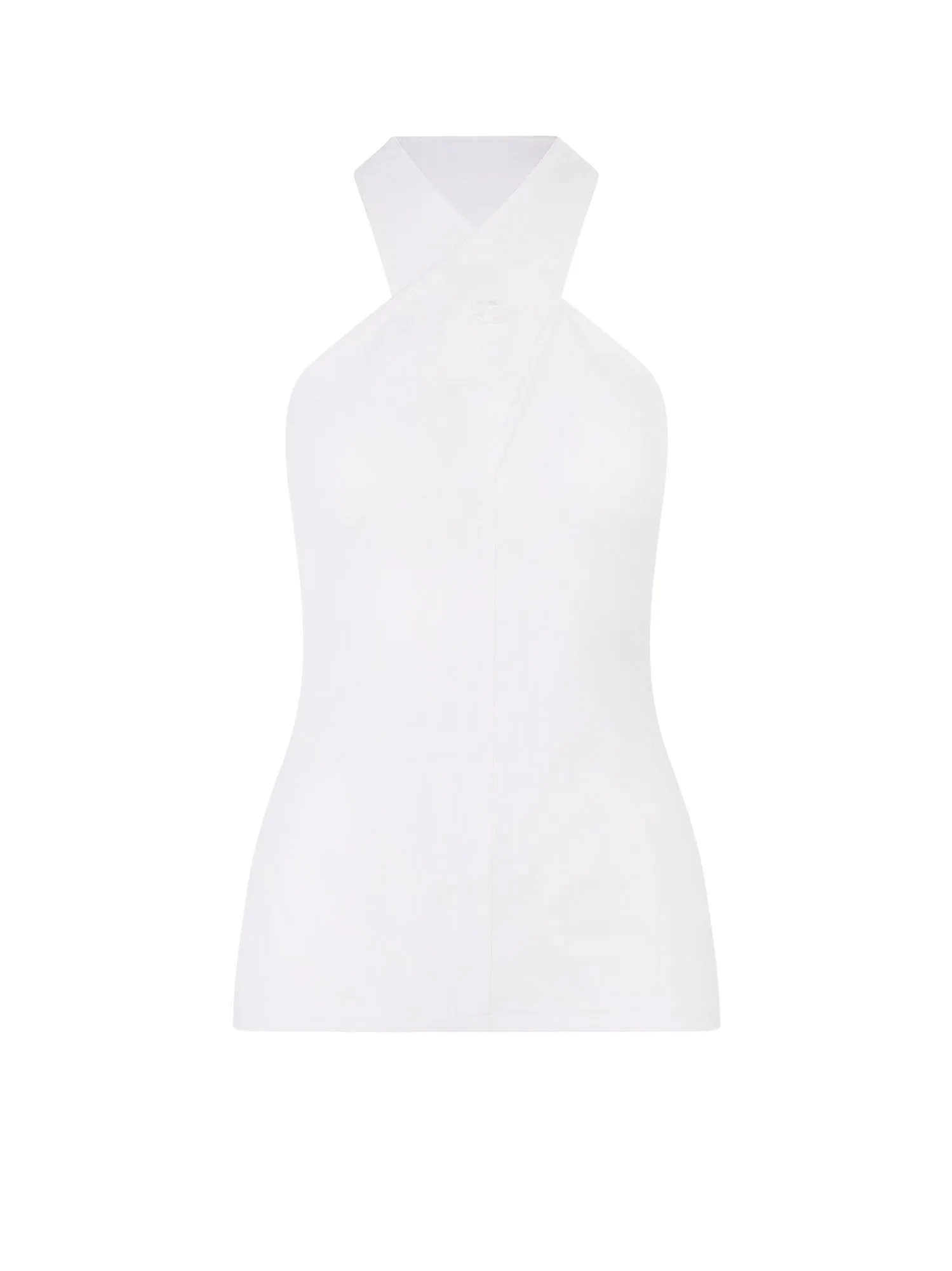 Courrges Criss-Cross Ribbed Knit Tank Top