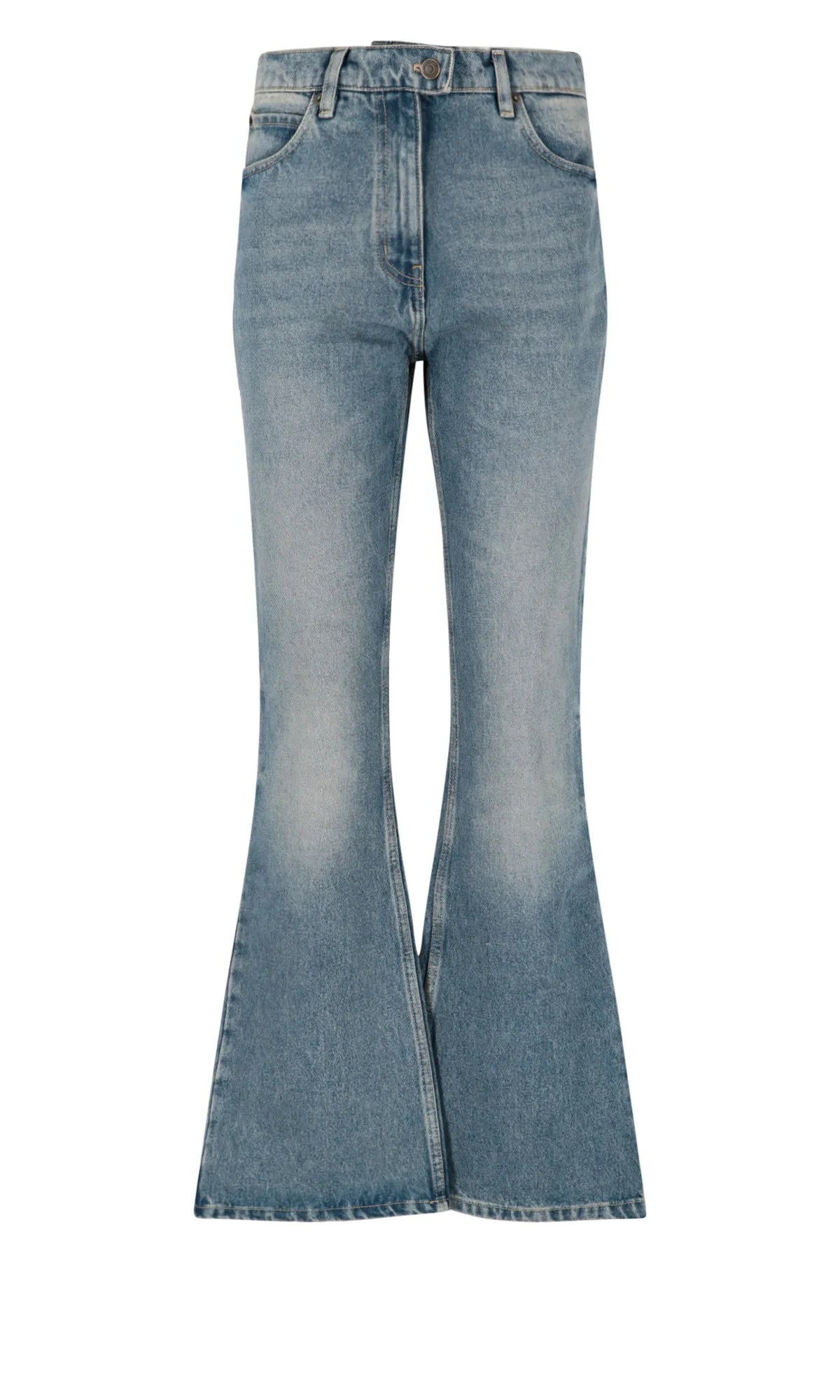 Courrges High Waist Bootcut Denim Trousers