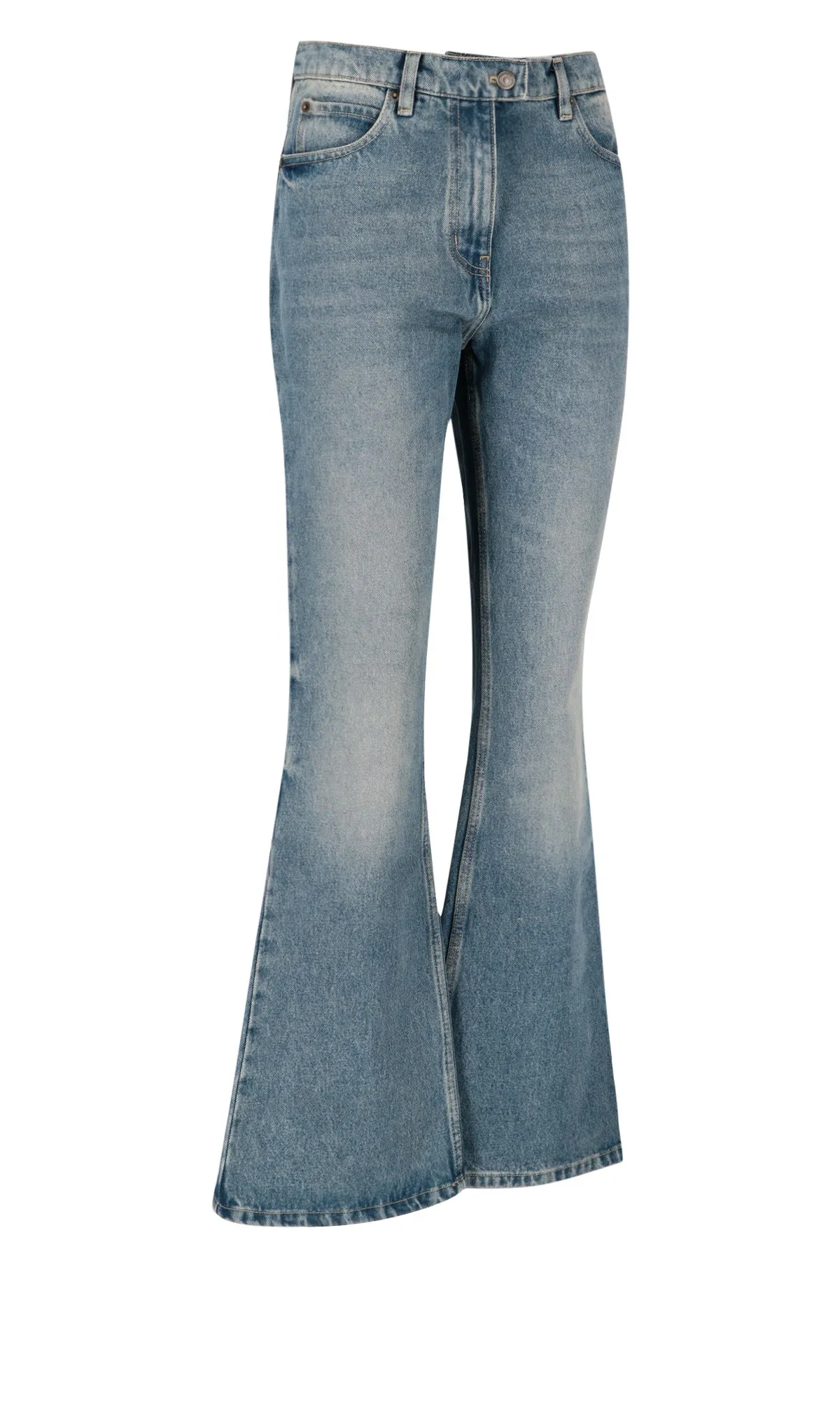Courrges High Waist Bootcut Denim Trousers
