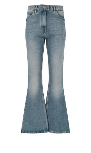 Courrges High Waist Bootcut Denim Trousers