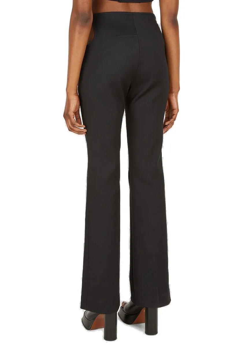 Courrges High Waist Cut Out Tailored Trousers