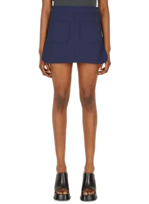 Courrges Mid Rise Knitted Mini Skirt