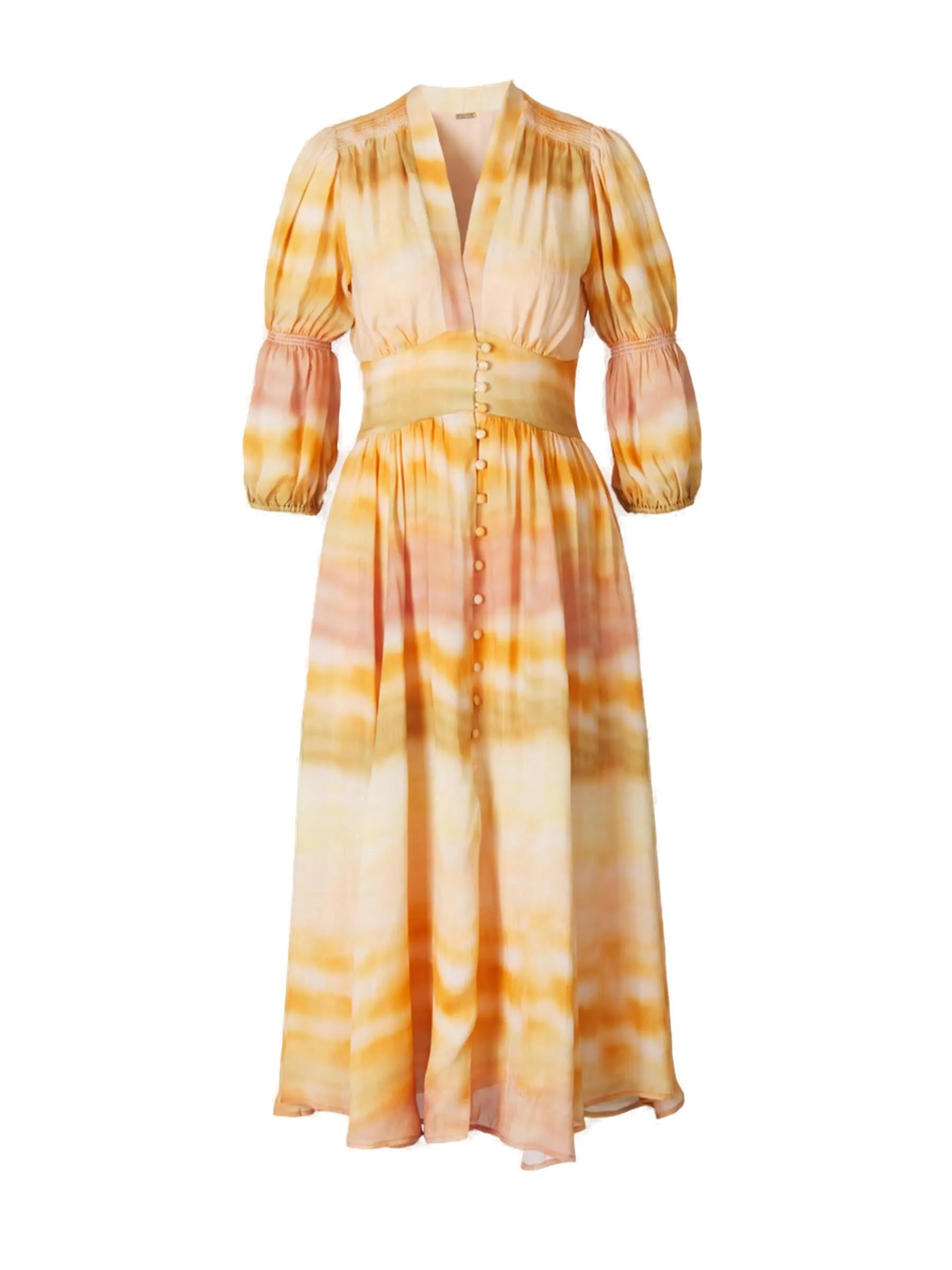 Cult Gaia Button Detailed V-Neck Midi Dress
