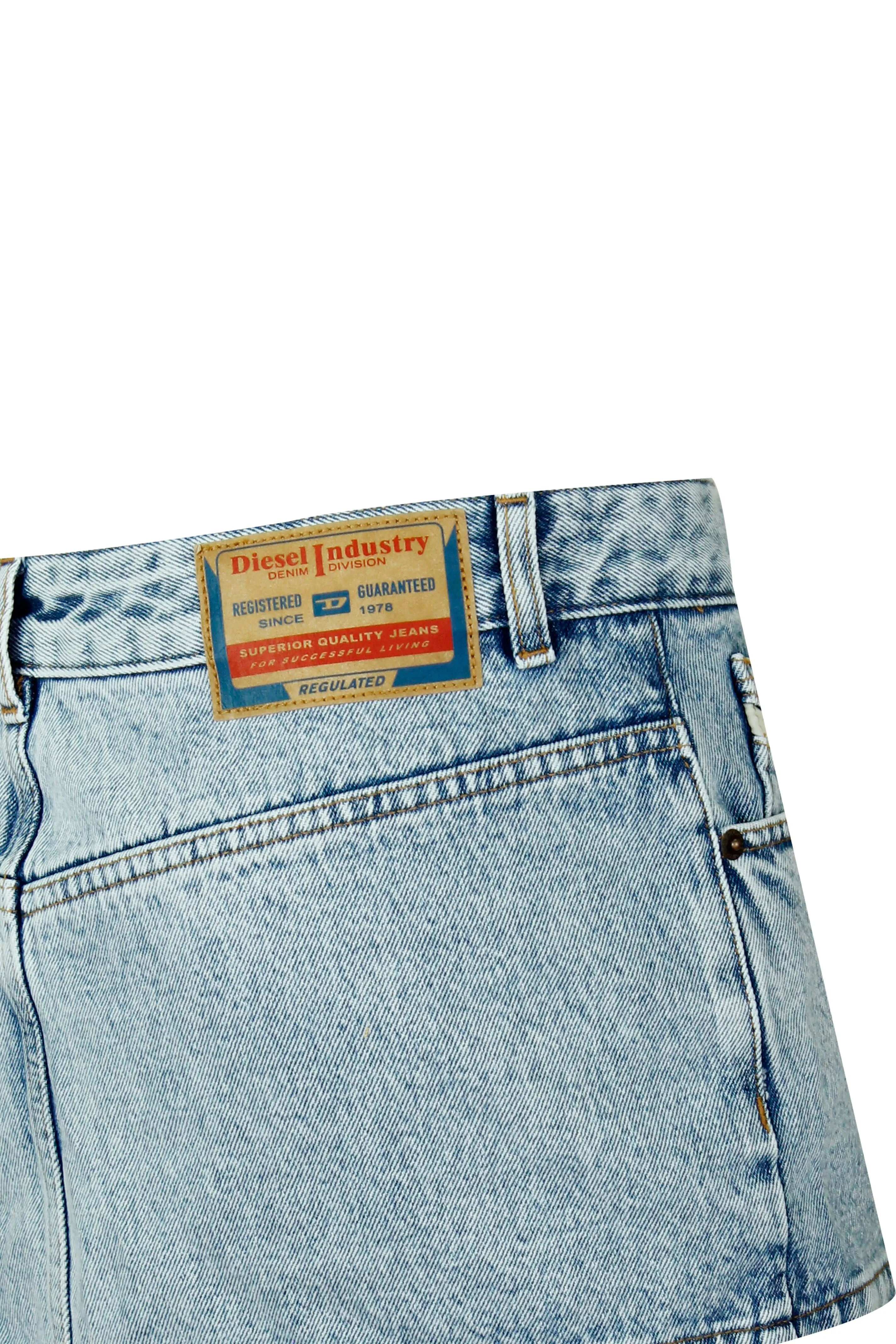 Diesel De-Ron Logo Patch Denim Mini Skirt