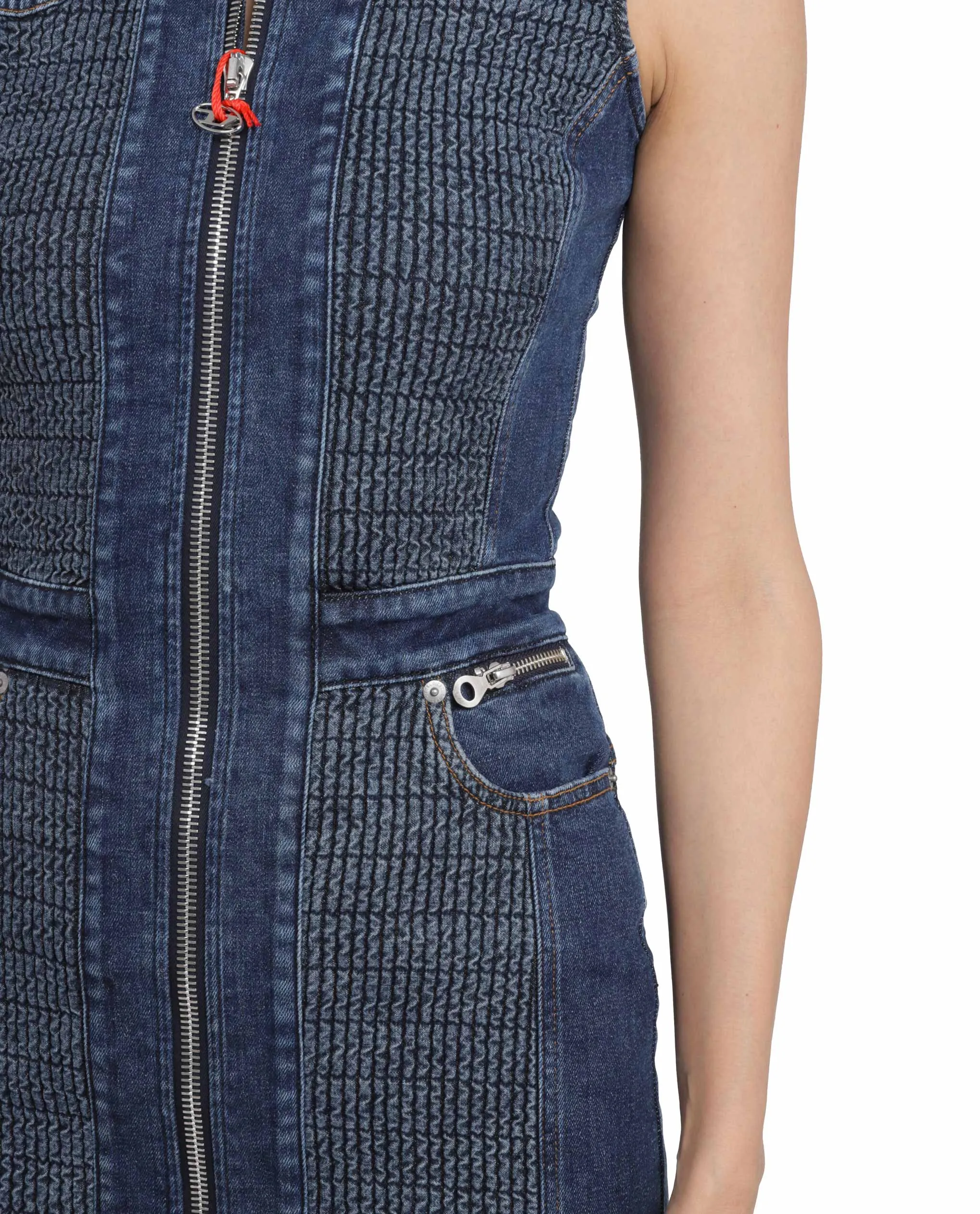 Diesel De-Terminate Smocked Denim Dress