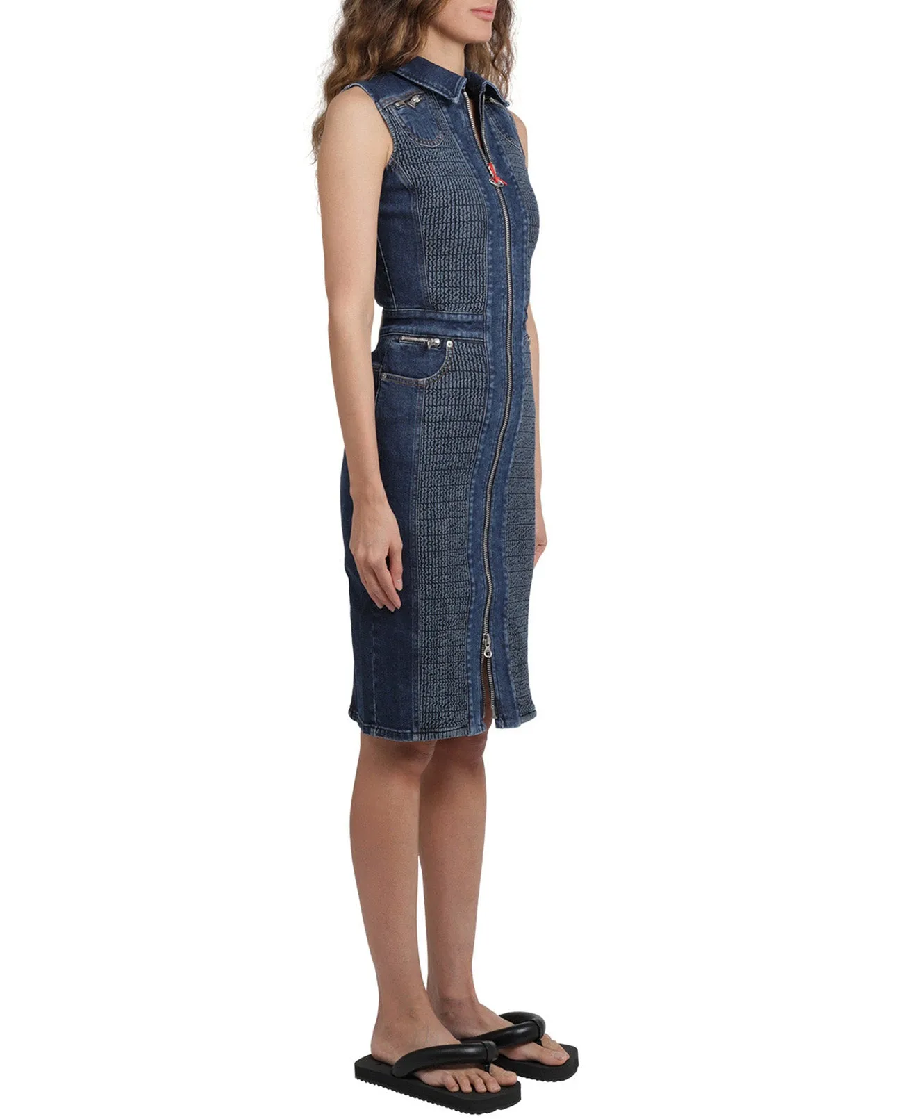 Diesel De-Terminate Smocked Denim Dress