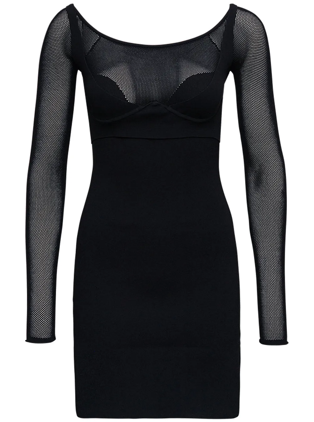 Dion Lee Long Sleeved Hosiery Mesh Mini Dress