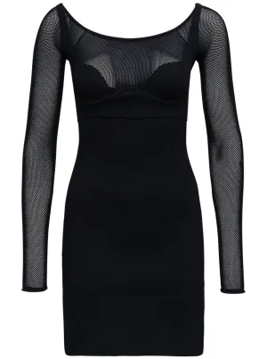 Dion Lee Long Sleeved Hosiery Mesh Mini Dress