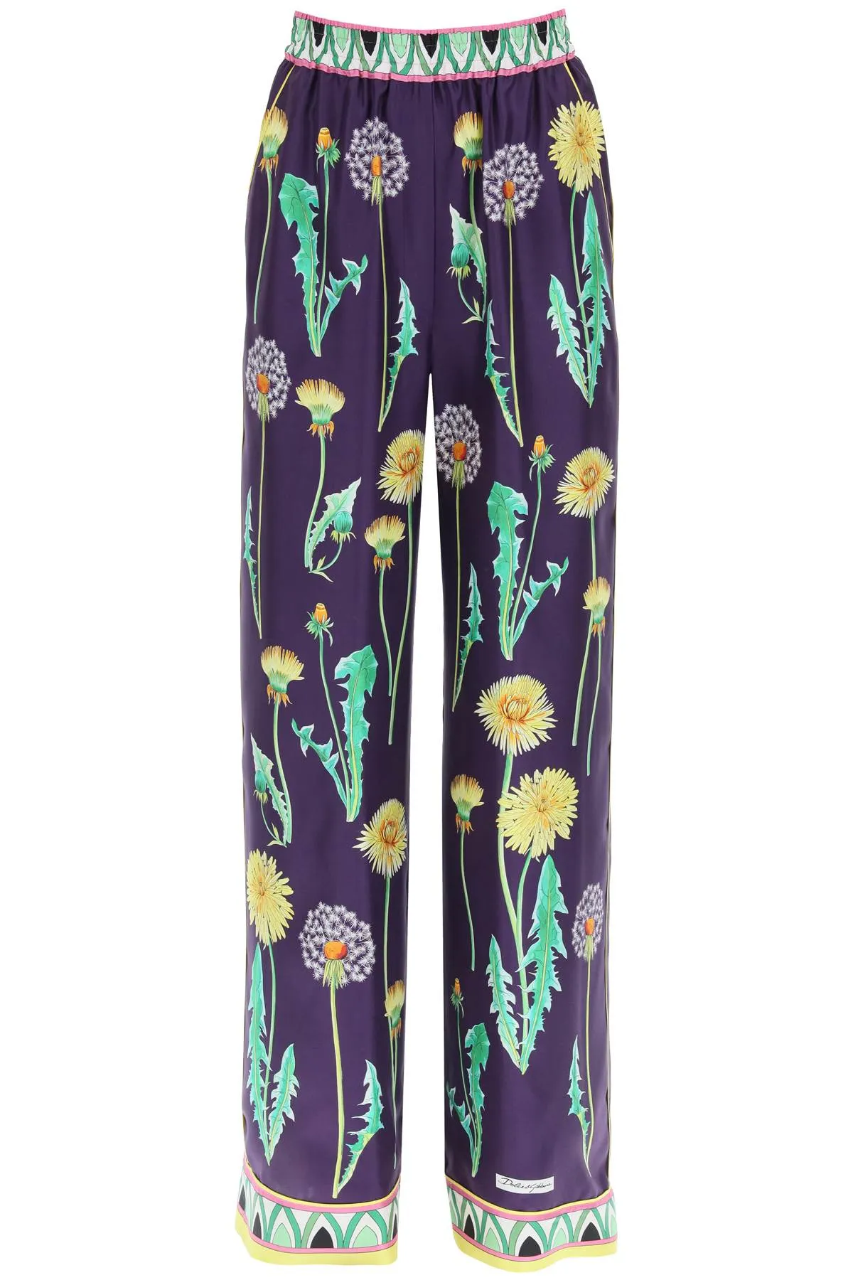 Dolce & Gabbana Allover Printed Wide Leg Trousers