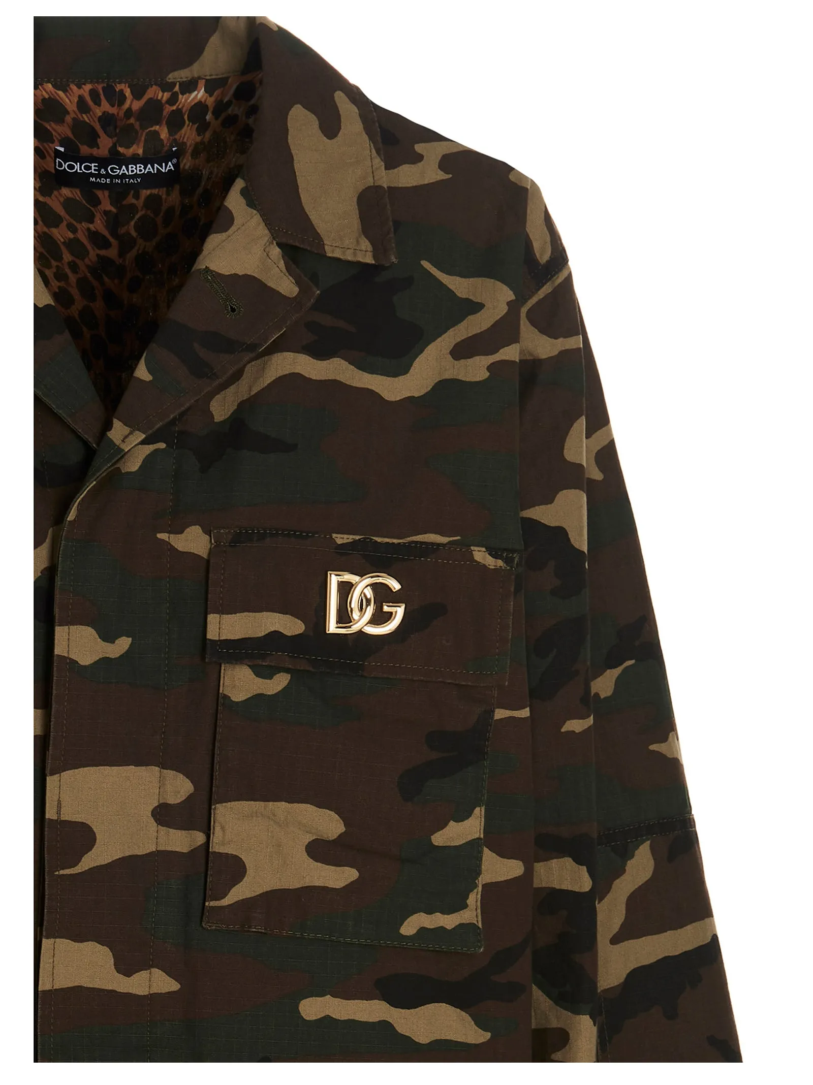Dolce & Gabbana Camouflage Printed Buttoned Jacket